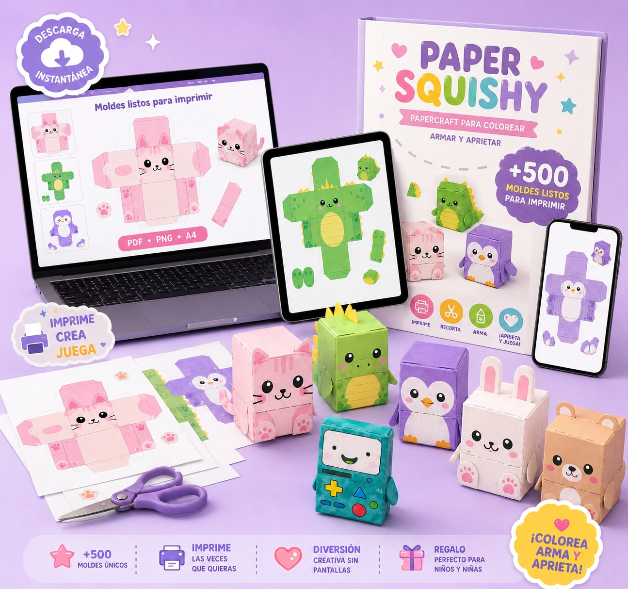 +500 Moldes de Paper Squishy Listos