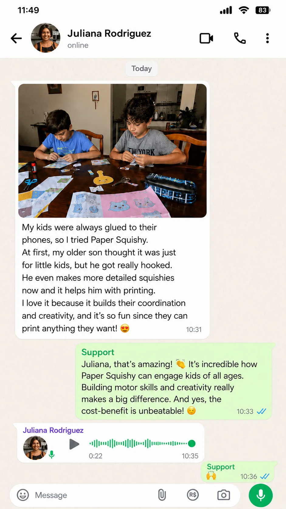 Captura de conversación real en WhatsApp 4