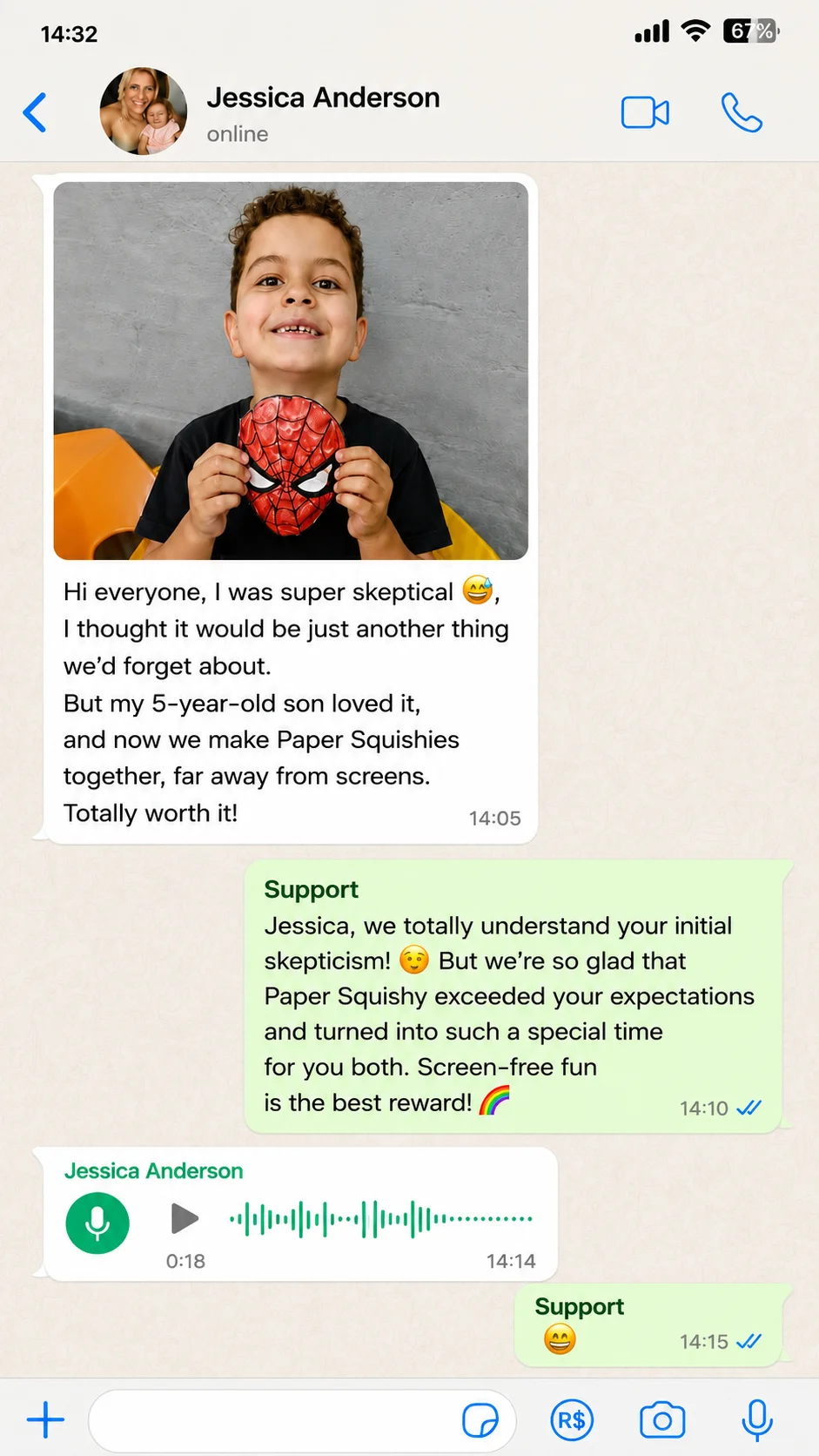 Captura de conversación real en WhatsApp 6